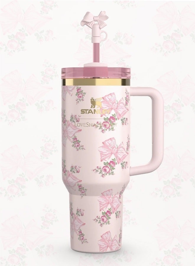 ستانلي كوب ستانلي كوينشر H2.0 فلوستيت – سعة 1.18 لتر (40 أونصة) – مصنوع من الستانلس ستيل بعزل حراري مزدوج – مع غطاء، مقبض، وقش – يحافظ على الحرارة أو البرودة لساعات طويلة - Image 5